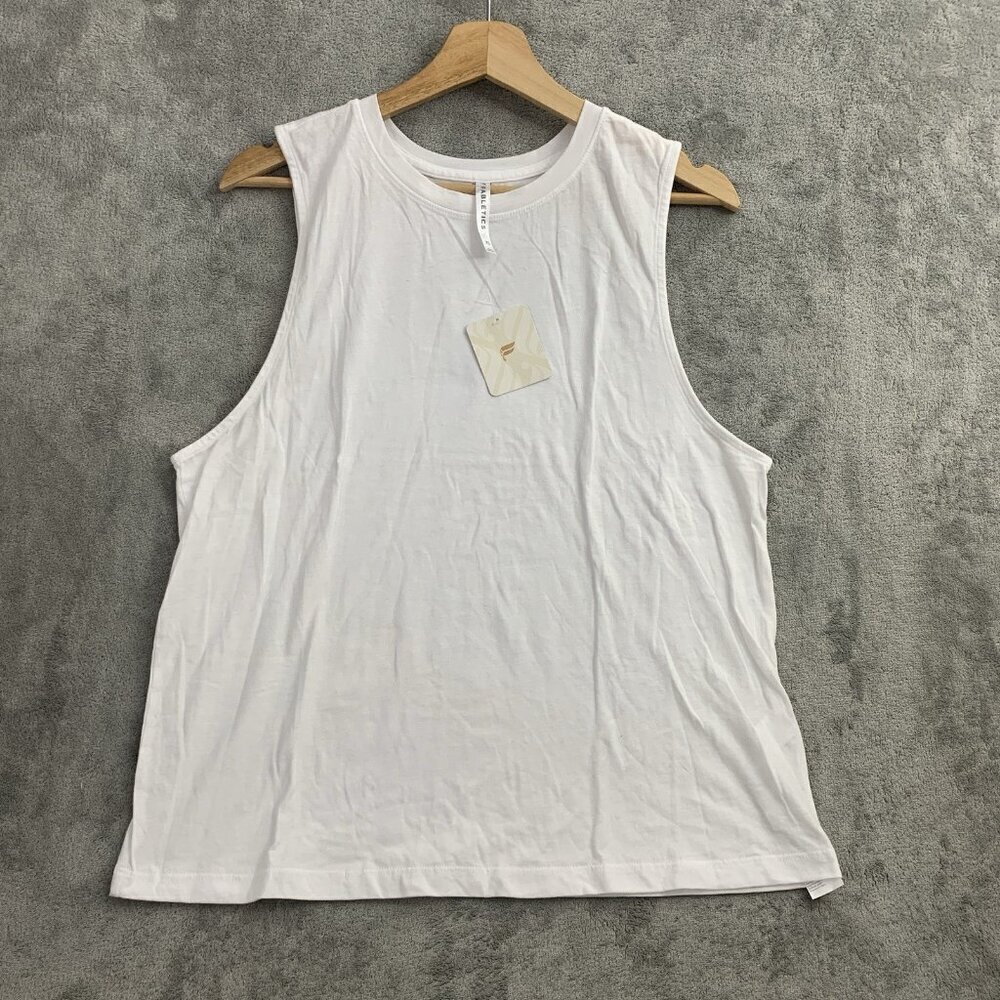 Fabletics Shirt Women XS White Micah Tank Top Athleisure Activewear Gym Yoga